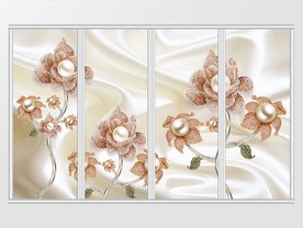 时尚珍珠饰品丝绸移门