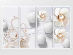 天鹅浪漫珍珠珠宝移门