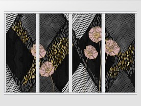 现代简约金属花朵移门