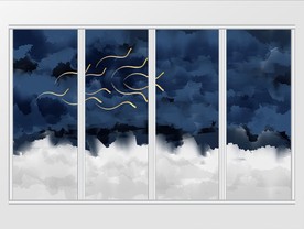 现代唯美简约大气油画移门