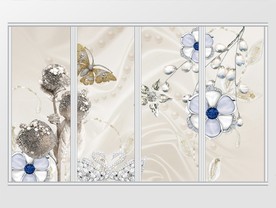 3D珠宝花朵钻石移门