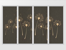 现代简约金色蒲公英移门