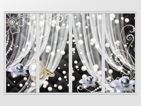 黑色轻奢珍珠花朵珠宝移门