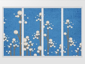 蓝色背景创意枝干移门