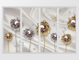 时尚奢华珠宝花朵移门