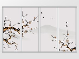 新中式鸟语花香移门