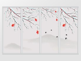 新中式花鸟移门