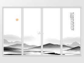 中式山水水墨移门
