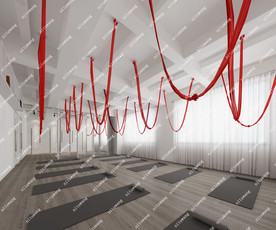 空中瑜伽室健身房3D模型