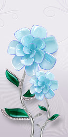 玉雕浮雕3D花卉玄关装饰画
