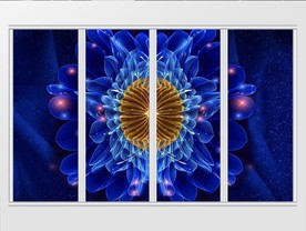 现代简约几何图案水彩树叶移门