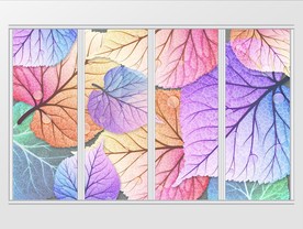 清新现代简约渐变树叶移门