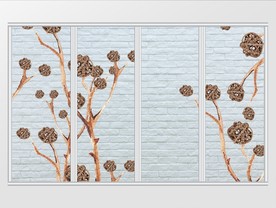 现代风格白墙藤球移门