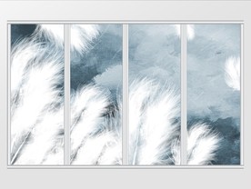 现代风唯美羽毛抽象移门