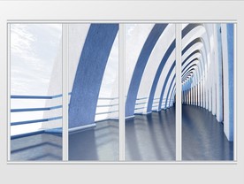 现代简约蓝色白色清新移门