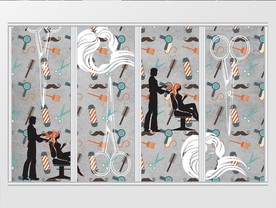 现代时尚理发造型移门