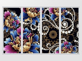 立体花朵珍珠移门