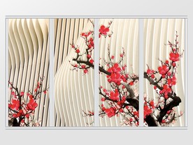 新中式简约梅花枝移门