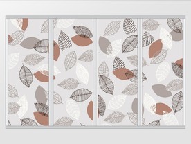 北欧小清新手绘树叶移门