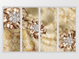 香槟金绸缎钻石珠宝花移门