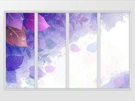 现代简约唯美植物叶子移门