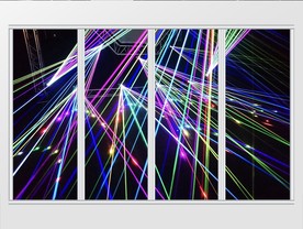 炫酷彩色灯光射线移门