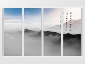 大气山峦风景移门
