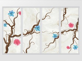 简约时尚植物花卉移门