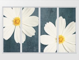 现代简约清新花朵移门