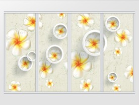 现代简约清新花枝移门