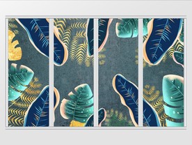 现代唯美简约花卉植物移门