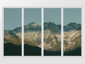 新中式夕阳远山诗意移门