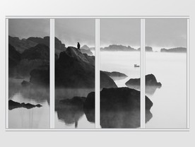 中式简约意境山水移门