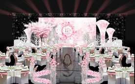 粉色樱花主题婚礼仪式区