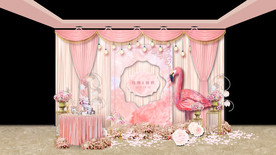 粉色婚礼迎宾区