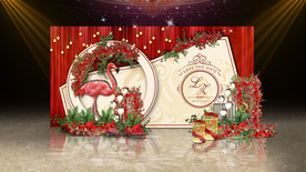 红色系欧式婚礼迎宾区