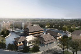 校园鸟瞰效果图