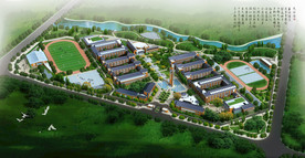 校园鸟瞰效果图