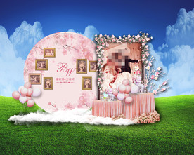 粉色婚礼展示区