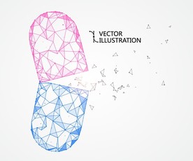 科技线条立体构成的胶囊