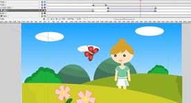 女孩在野外看蝴蝶动画16秒