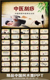 中国风中医刮痧动态PPT模板