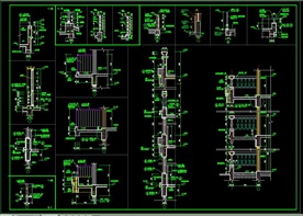 栏杆节点大样详图cad