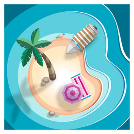 矢量椰树海洋背景图