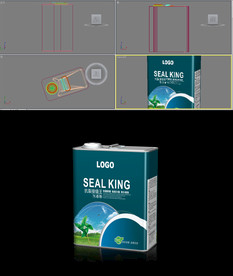 油漆方罐包装模型