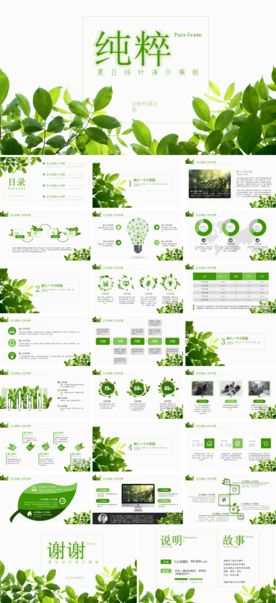 清新工作总结互联网PPT 商务