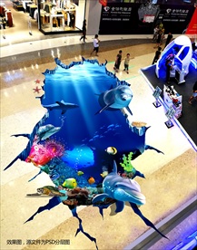 3D海底世界地板画