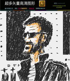 矢量抽象油画装饰画高清无框画