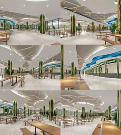 高校食堂设计SU模型