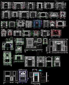 欧式墙面CAD图块